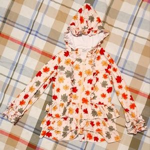 Adorable Girl's Fall Themed Zip Hoodie